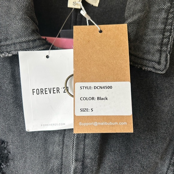 Distressed Denim Zip-Up Mini Dress - Picture 6 of 7